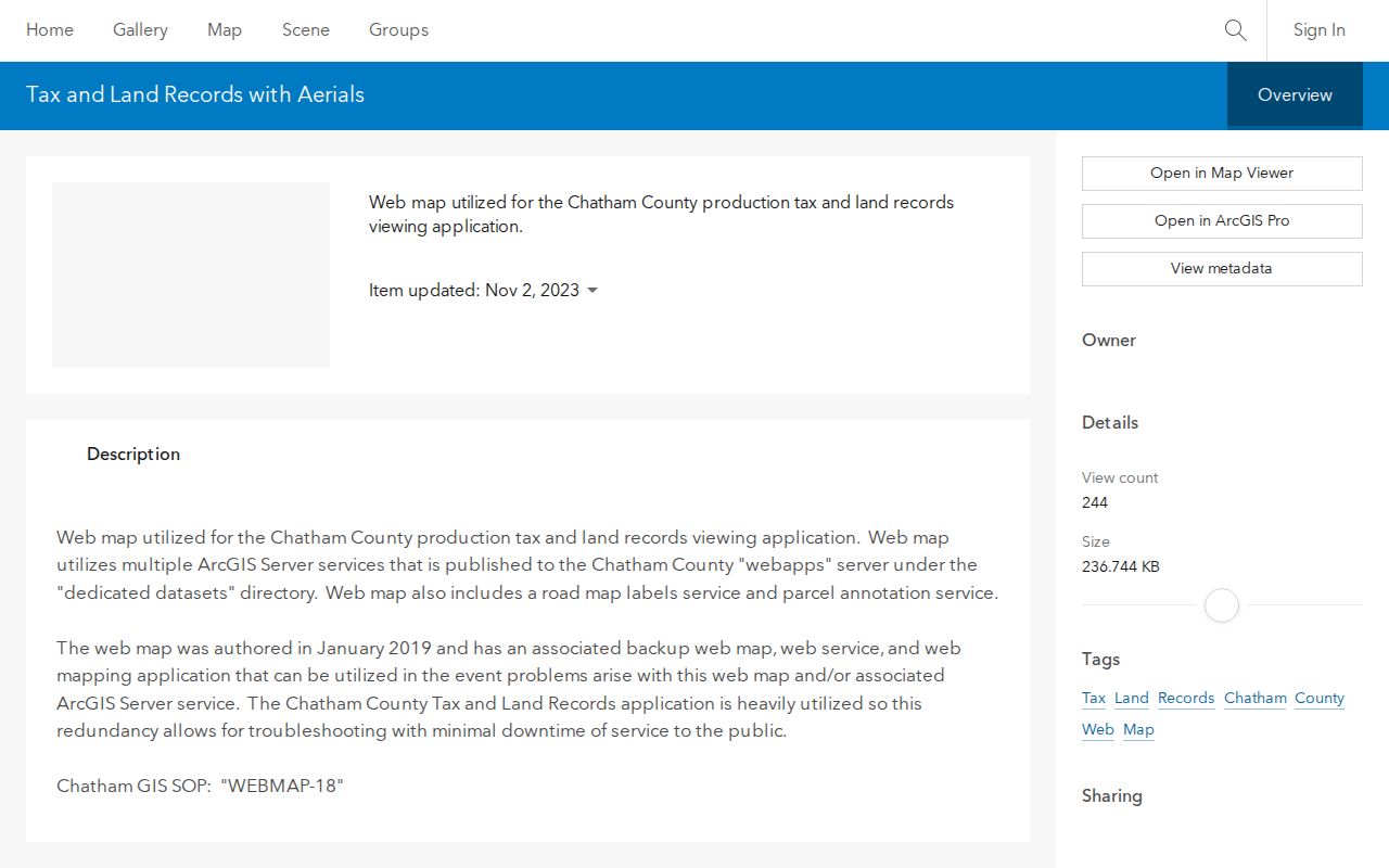 Apex neighbors parcel research in the Chatham GIS web map