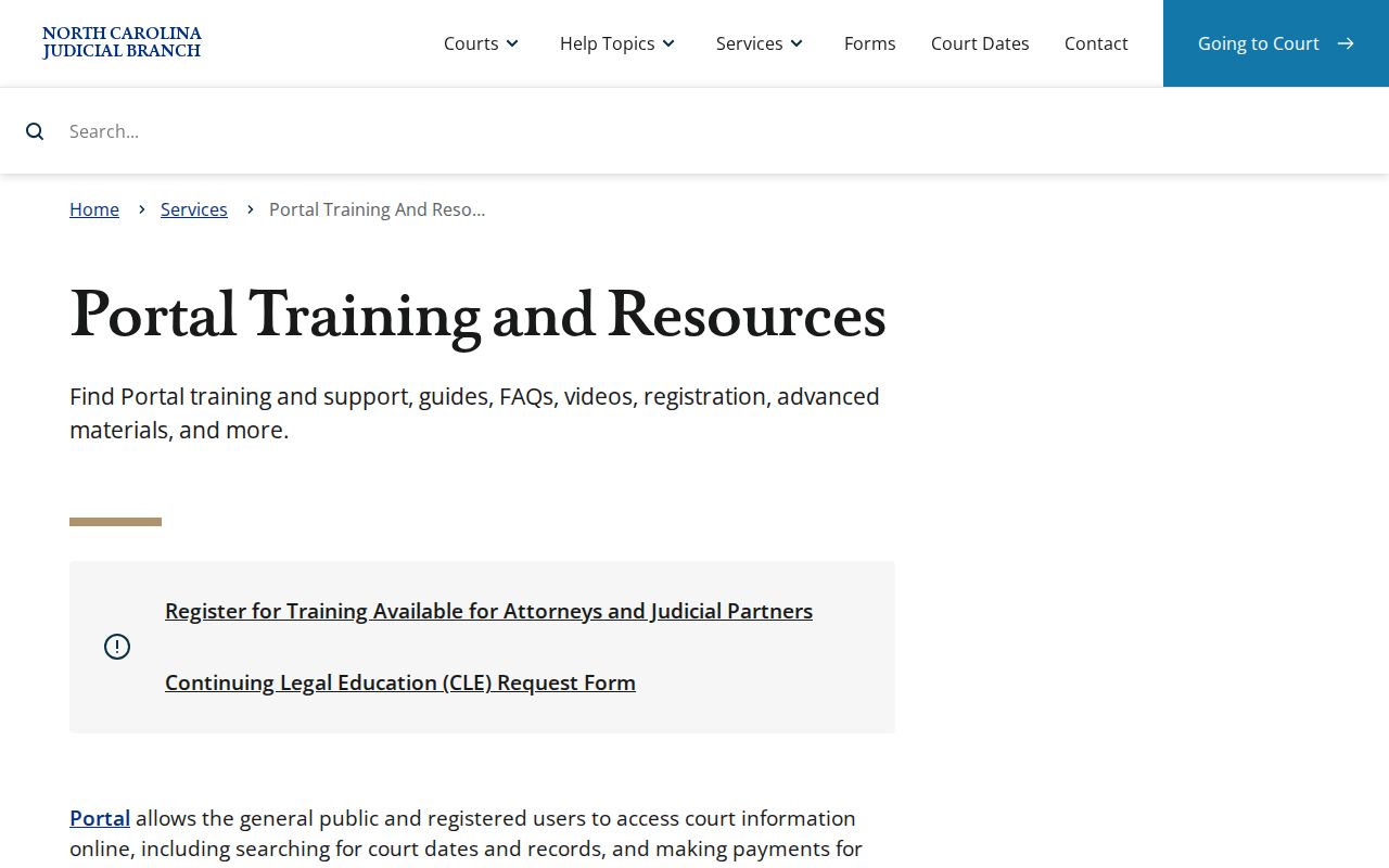 Apex resident lookup reference for North Carolina eCourts portal training