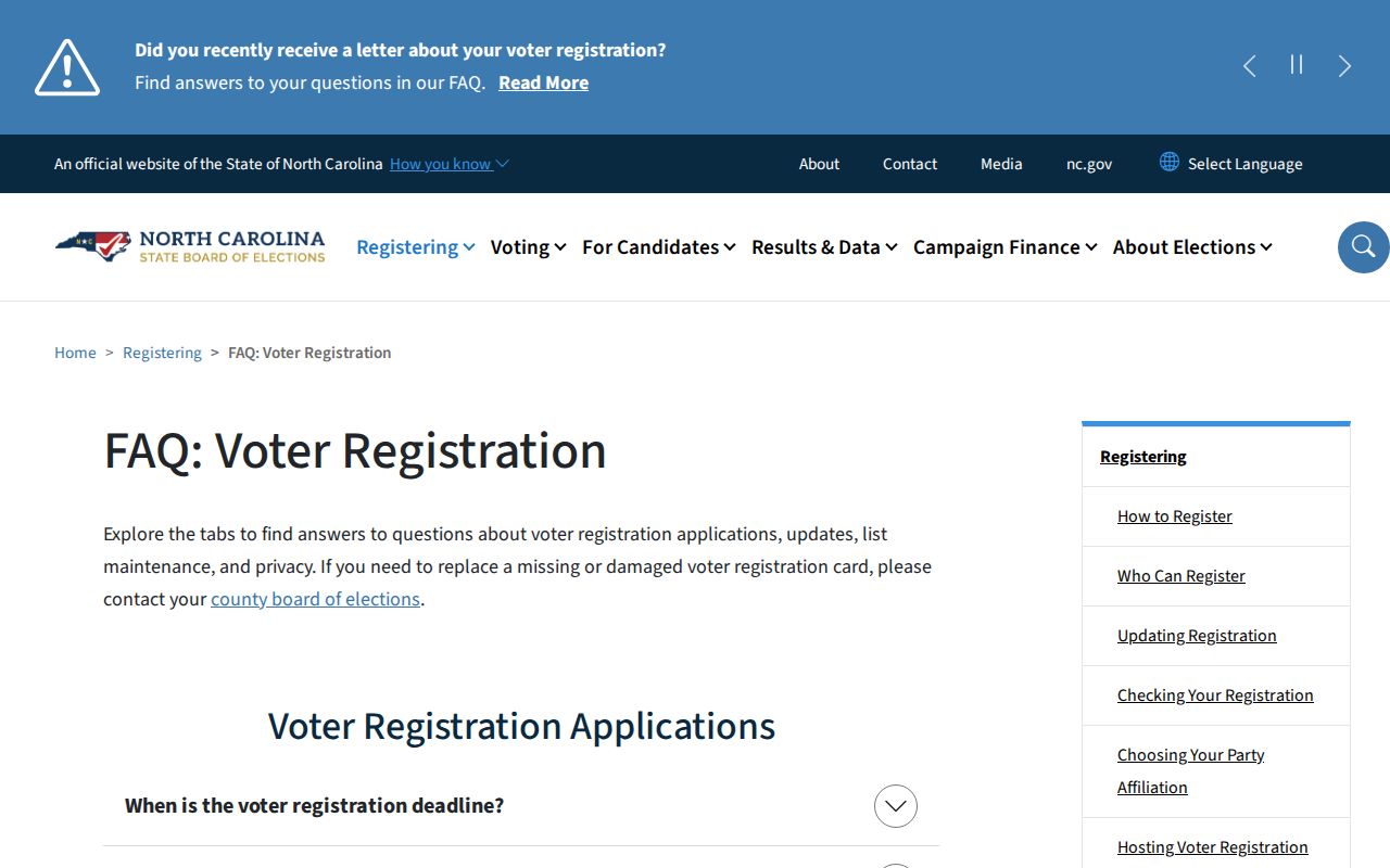 Apex resident lookup reference for North Carolina voter registration guidance